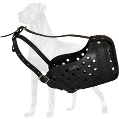 Great Dane Multipurpose Durable Leather Muzzle